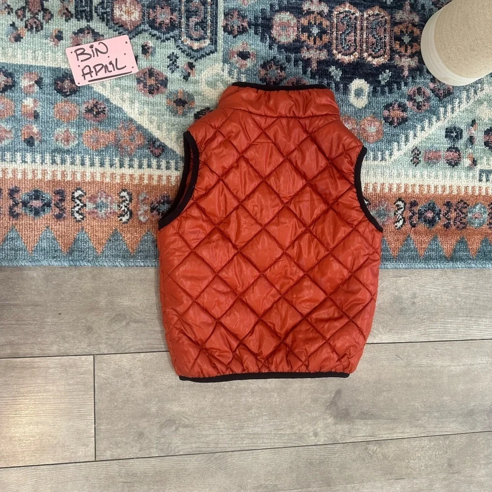 Y2K Calvin Klein Jeans Toddler Boy Puffer Diamond Quilted Puffer Vest 3T Rust